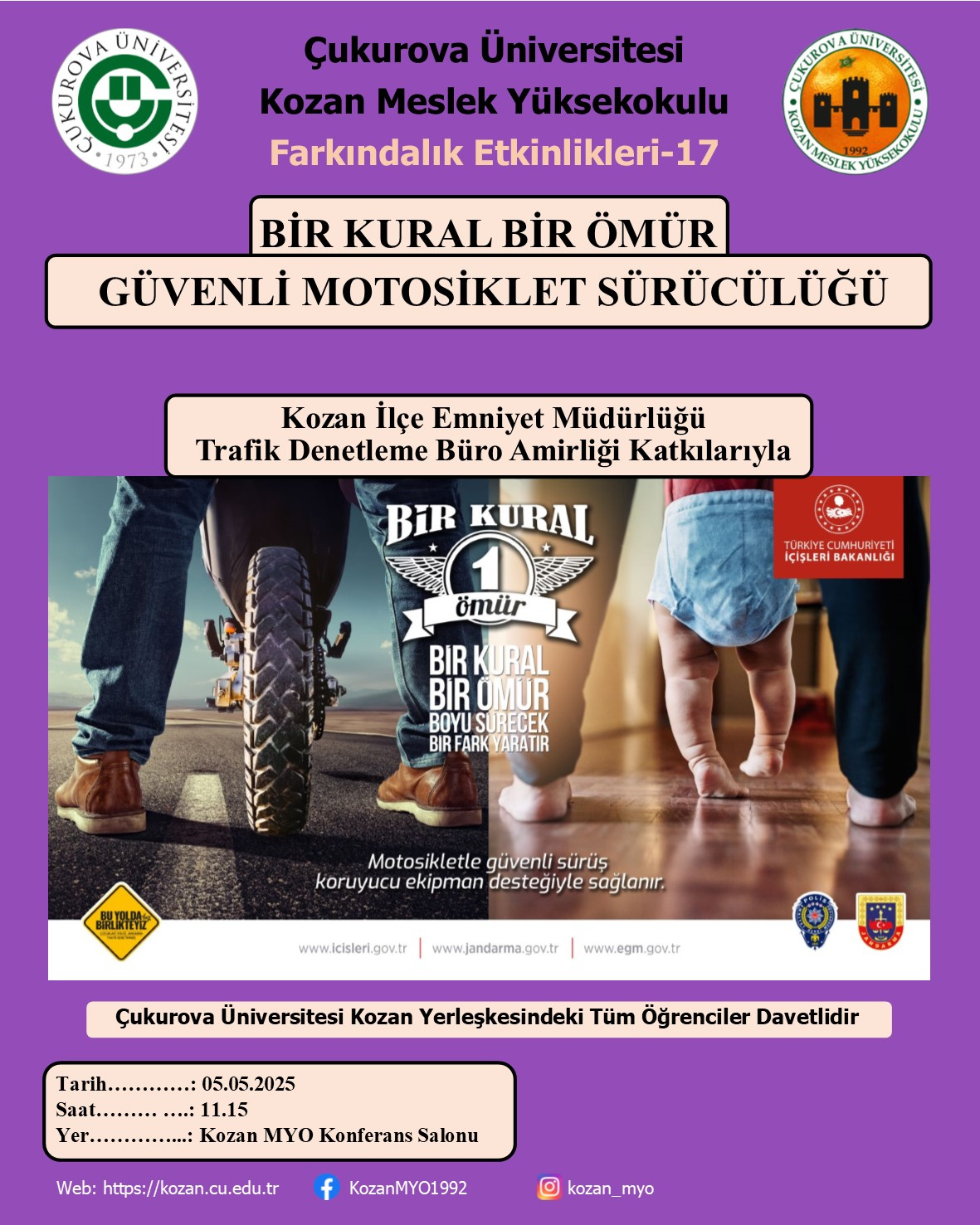Farkındalık Seminerleri-17: “Bir Kural Bir Ömür- Güvenli Motosiklet Sürücülüğü”