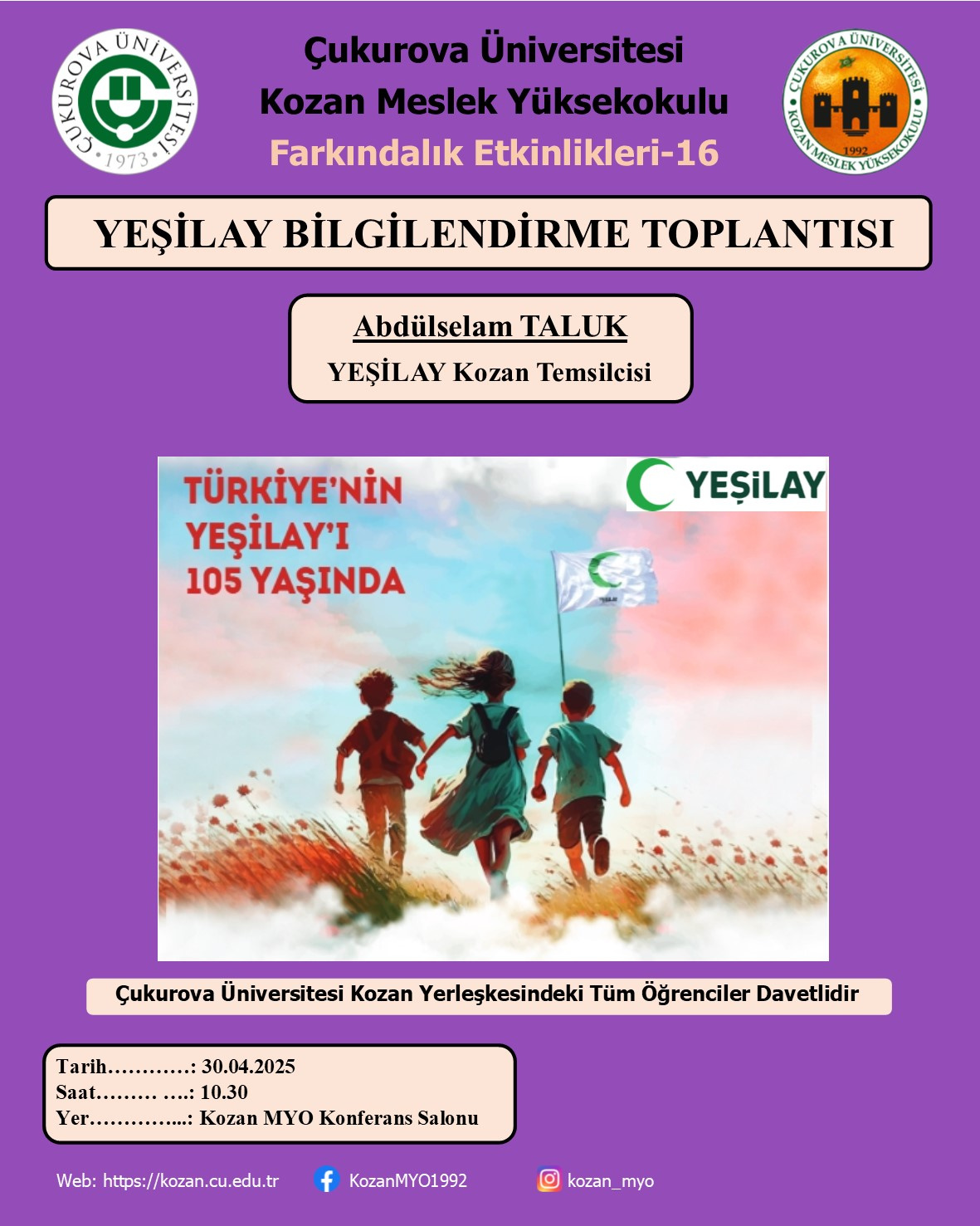 Farkındalık Seminerleri-16: “Yeşilay Bilgilendirme Toplantısı