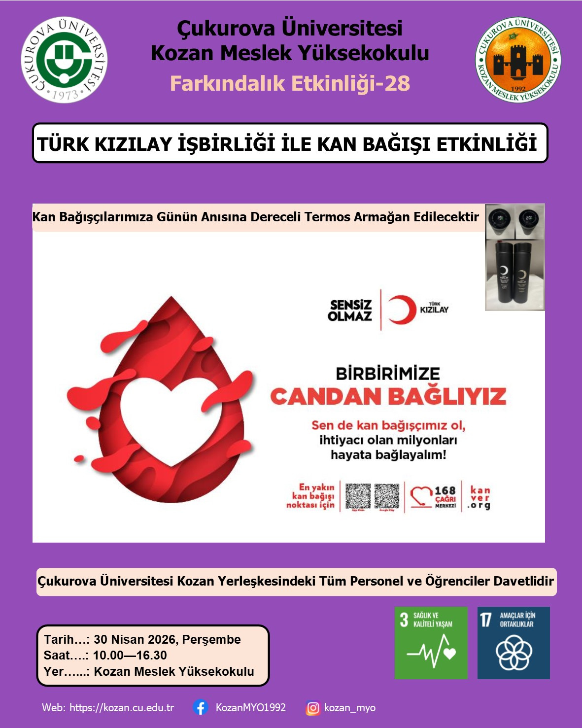 Kan Bağışı Etkinliği 30 Nisan’da Meslek Yüksekokulumuzda Yapılacaktır
