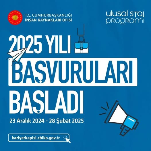 Ulusal Staj Programı 2025 Yılı Başvuruları Başladı