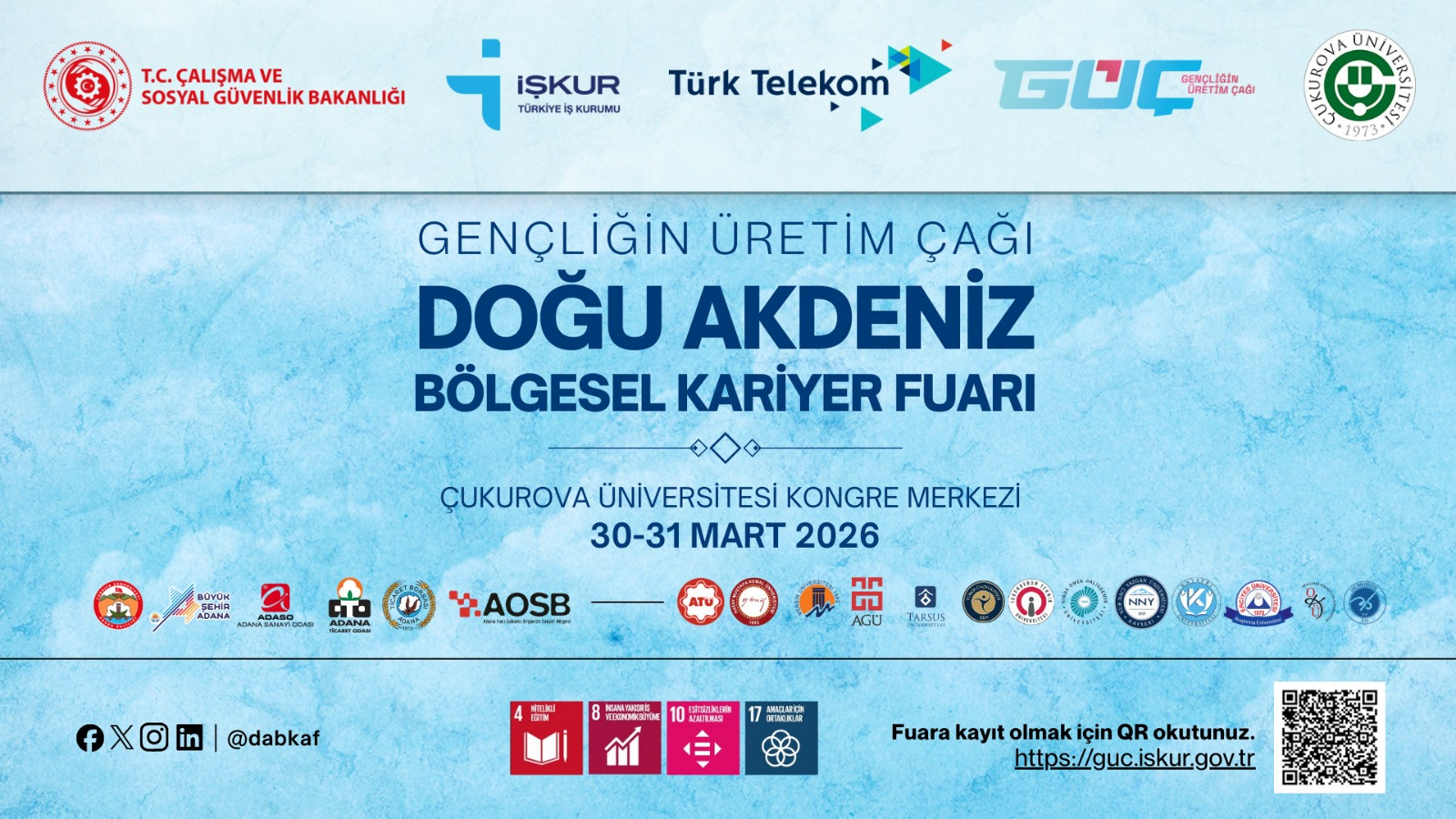 Doğu Akdeniz Bölgesel Kariyer Fuarı 30-31 Mart 2026'da Üniversitemizde Yapılacak