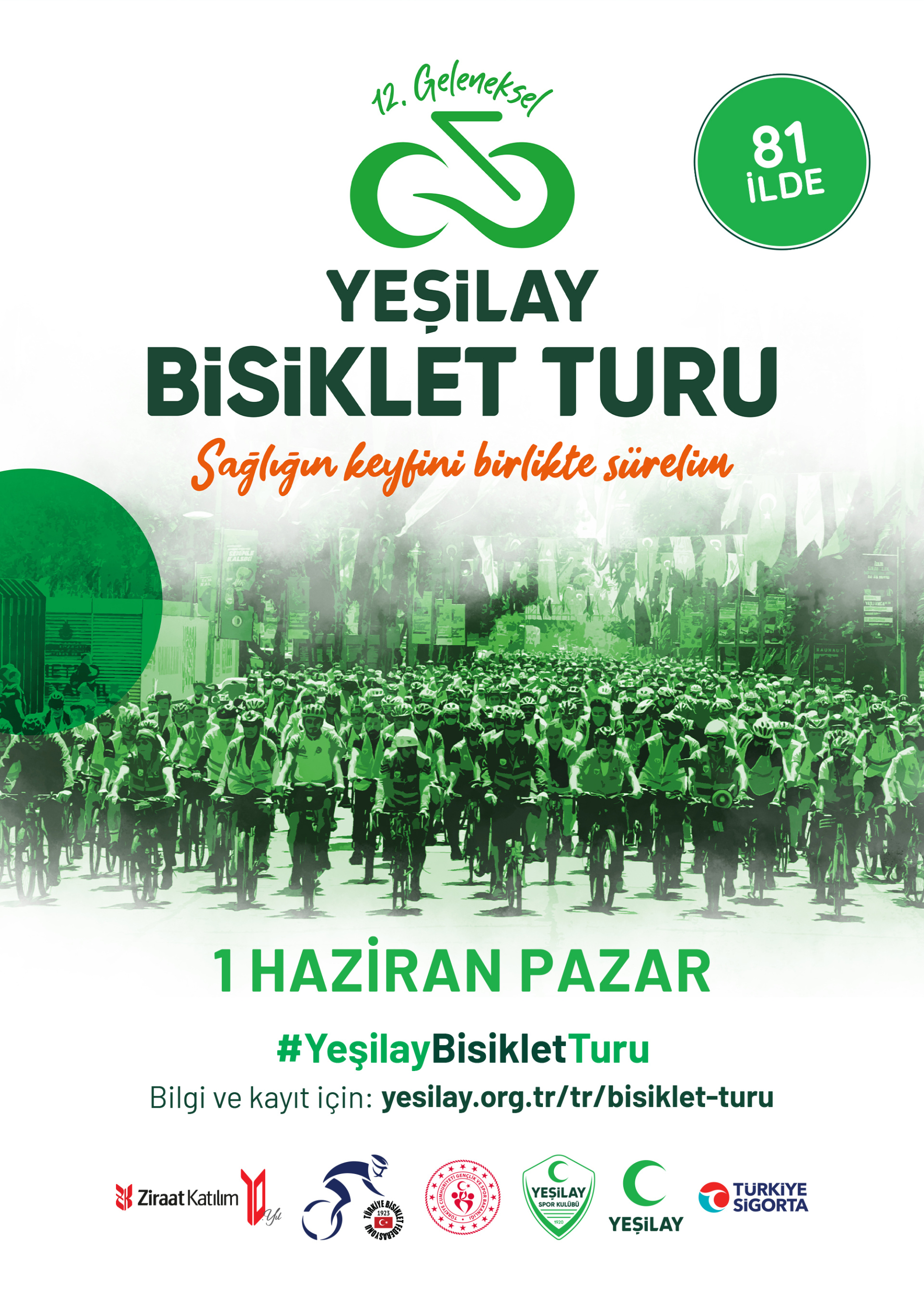 81 İlde Eş Zamanlı Yeşilay Bisiklet Turu 1 Haziranda Yapılacak